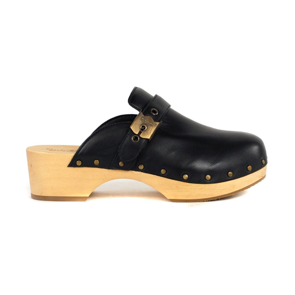 Dr. Scholl’s Women’s Original Clog Black Nubia Leather Sandals H9691L2001